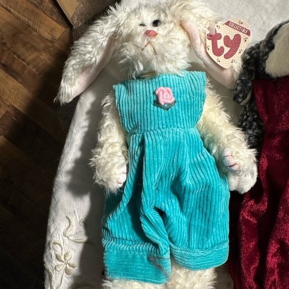 Ty Attic Treasures Lamb Bunny Bear Lot of 5 Beanie Babies 1993 - Picture 2 of 16